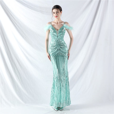 The Ingrid Off Shoulder Evening Gown