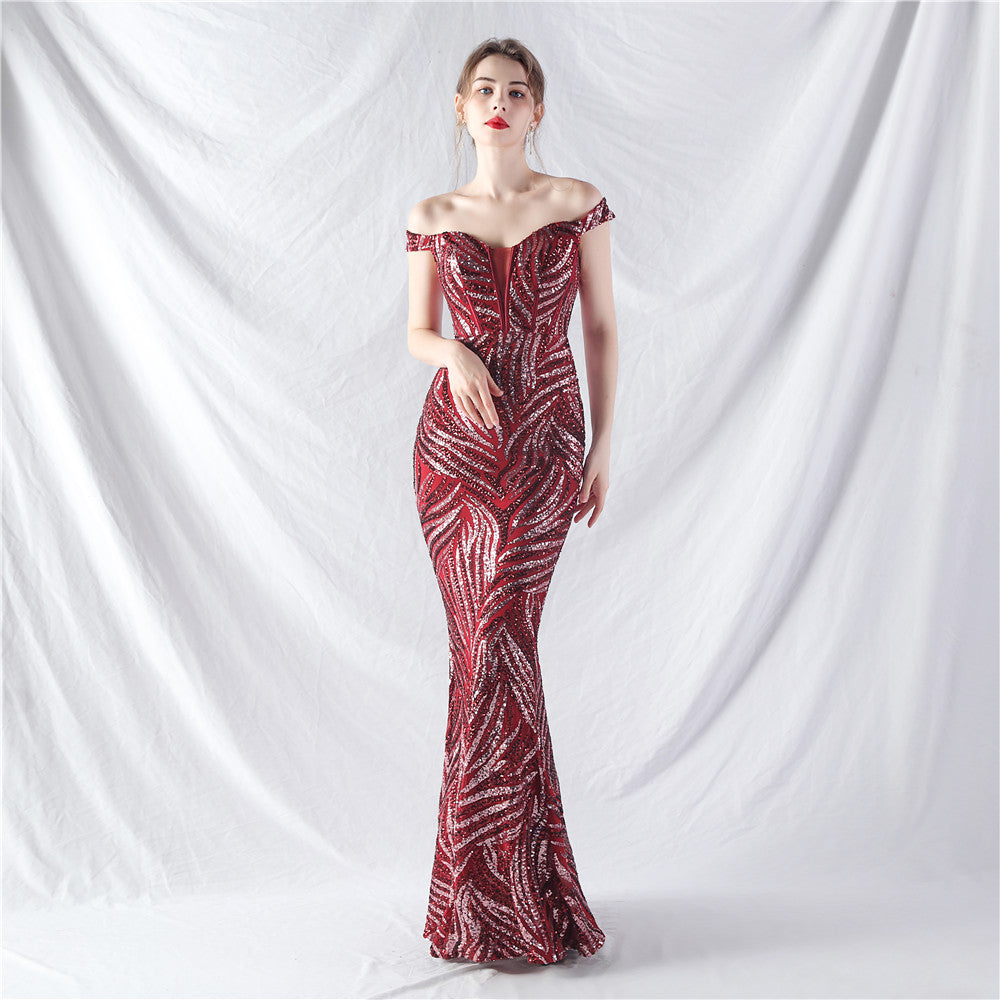 The Danica Corset Bust Sequin Gown