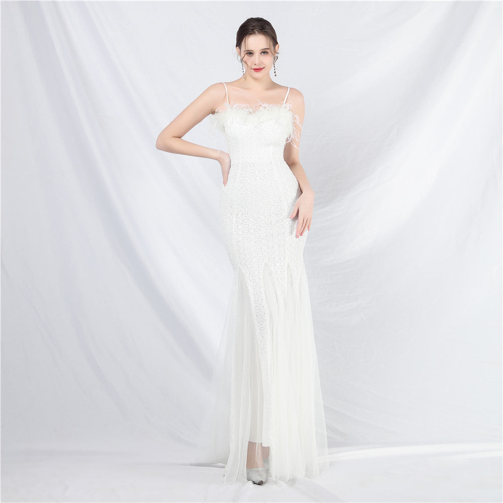 The Floriana Feathered Photoshoot Gown