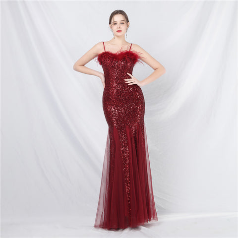 The Floriana Feathered Photoshoot Gown