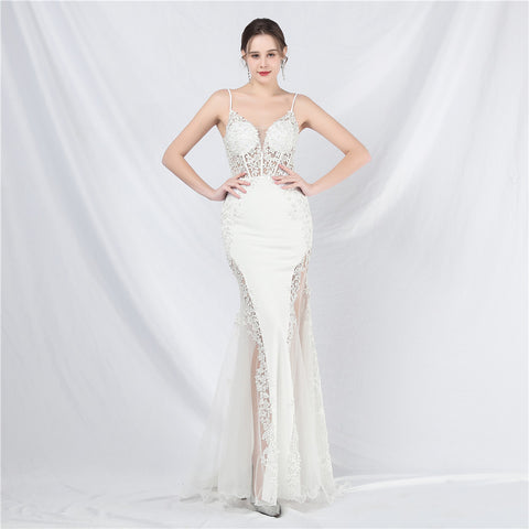 The Trinity Lace Fishtail Gown