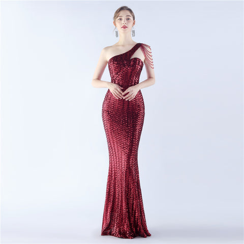 The Joanie One Shoulder Evening Gown