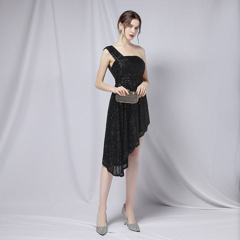 The Terri Assymetrical One Shoulder Dress