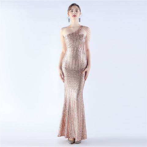 The Joanie One Shoulder Evening Gown