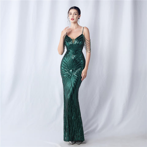 The Georgina Striped Sequin Gown