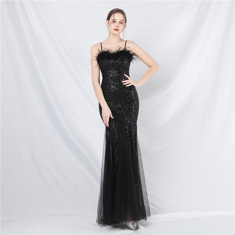 The Floriana Feathered Photoshoot Gown