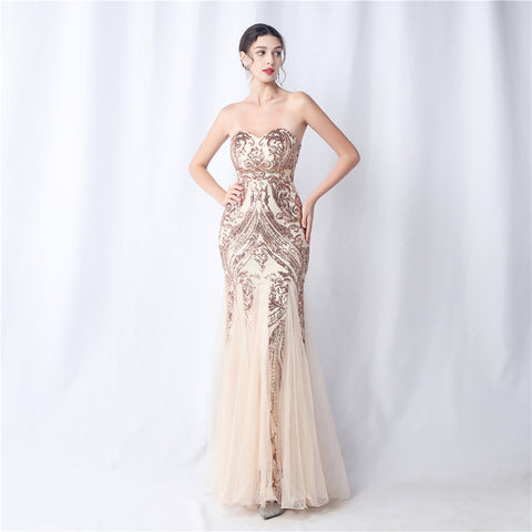 The Sabrina Strapless Glam Gown