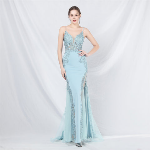 The Trinity Lace Fishtail Gown