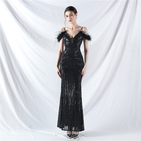 The Ingrid Off Shoulder Evening Gown