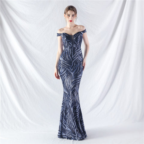 The Danica Corset Bust Sequin Gown