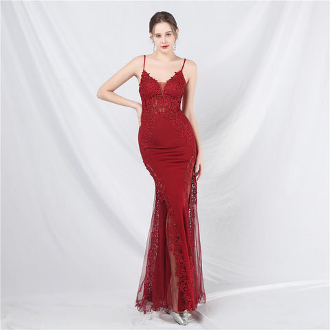 The Trinity Lace Fishtail Gown