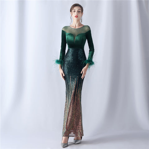 The Havana Gradient Rhinestone Evening Dress