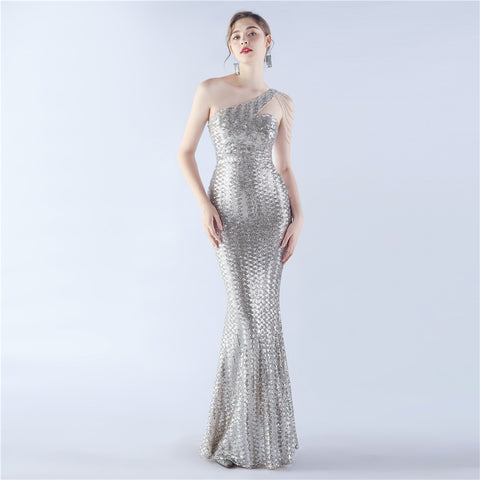 The Joanie One Shoulder Evening Gown