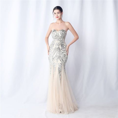 The Sabrina Strapless Glam Gown