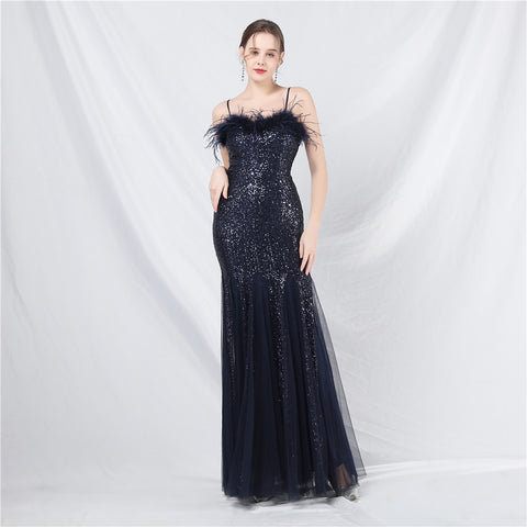 The Floriana Feathered Photoshoot Gown