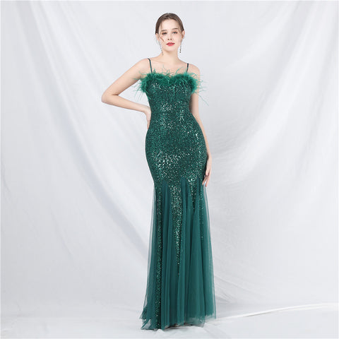 The Floriana Feathered Photoshoot Gown