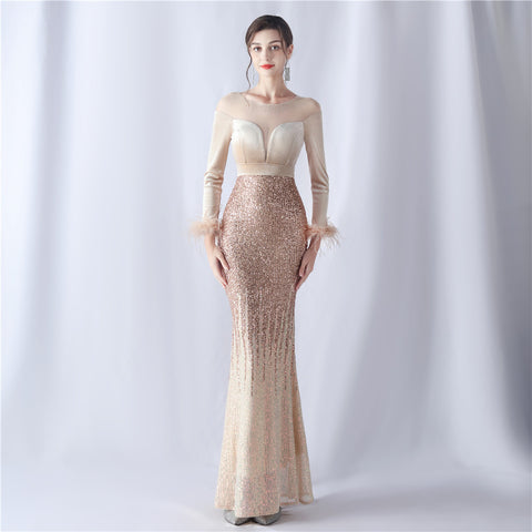 The Havana Gradient Rhinestone Evening Dress