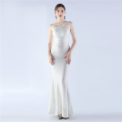 The Joanie One Shoulder Evening Gown