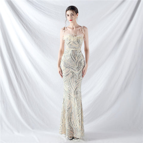 The Denise Strapless Sequin Gown