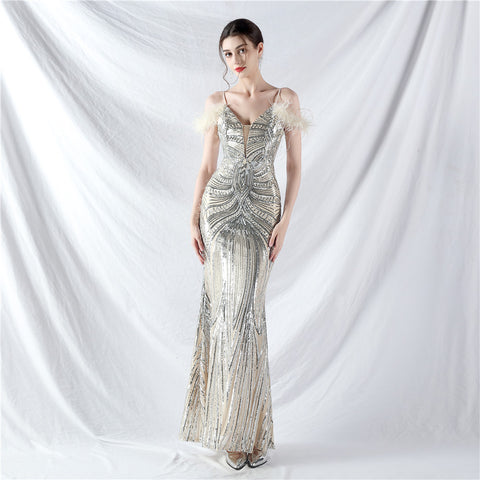 The Ingrid Off Shoulder Evening Gown