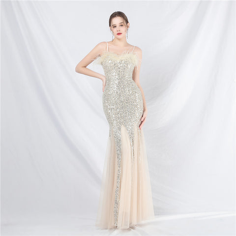 The Floriana Feathered Photoshoot Gown