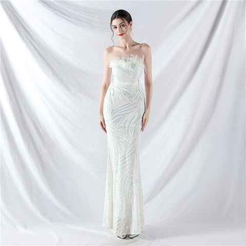 The Denise Strapless Sequin Gown