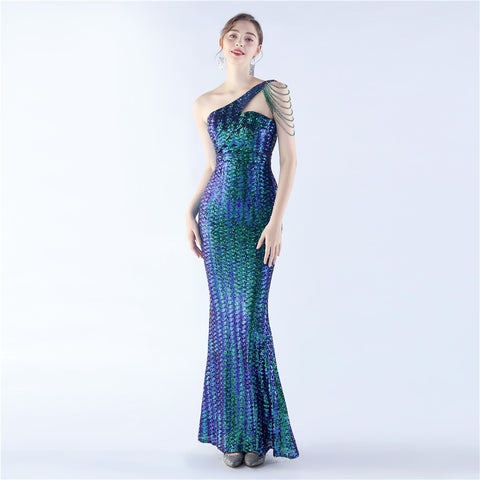 The Joanie One Shoulder Evening Gown