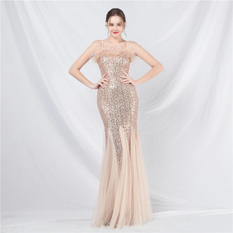 The Floriana Feathered Photoshoot Gown