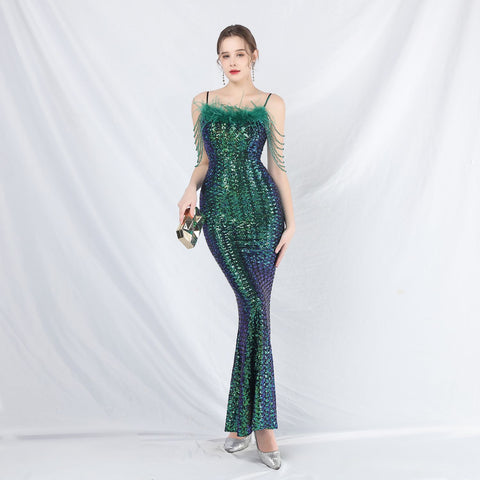 The Valencia Embellished Fishtail Gown