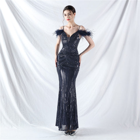 The Ingrid Off Shoulder Evening Gown