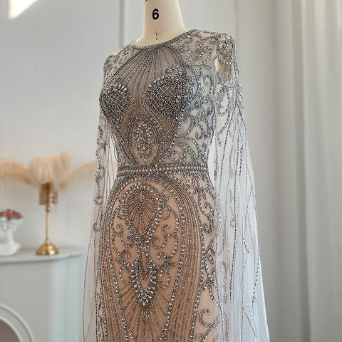 Luxury Sequins Beaded  Evening Bridal Gown