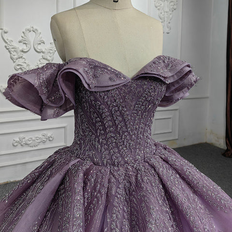 Victorian Style Elegant Lavender Empire Bridal Gown