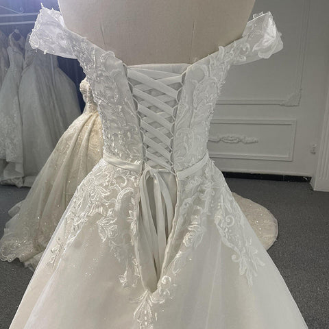 Classic Off The Shoulder Sweetheart Wedding Dress