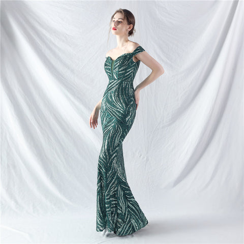 The Danica Corset Bust Sequin Gown