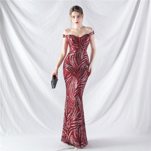 The Danica Corset Bust Sequin Gown