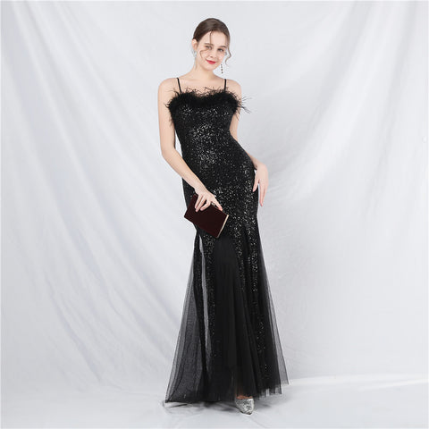 The Floriana Feathered Photoshoot Gown