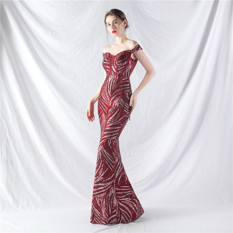 The Danica Corset Bust Sequin Gown