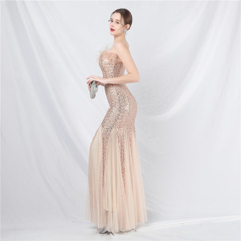 The Floriana Feathered Photoshoot Gown