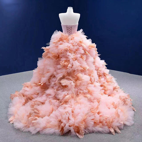 Pink Princess Bridal Ruffle Bridal Gown