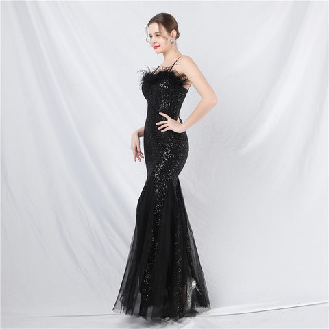 The Floriana Feathered Photoshoot Gown