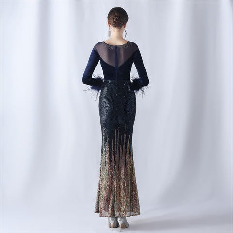 The Havana Gradient Rhinestone Evening Dress