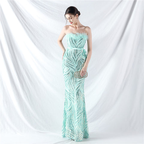 The Denise Strapless Sequin Gown