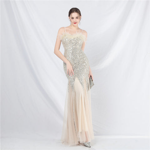 The Floriana Feathered Photoshoot Gown