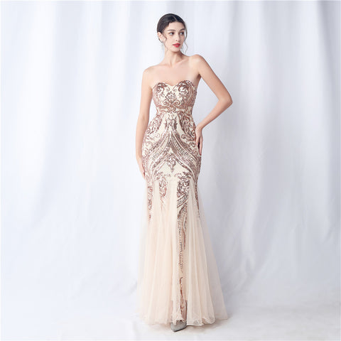 The Sabrina Strapless Glam Gown