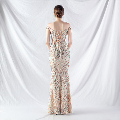 The Danica Corset Bust Sequin Gown