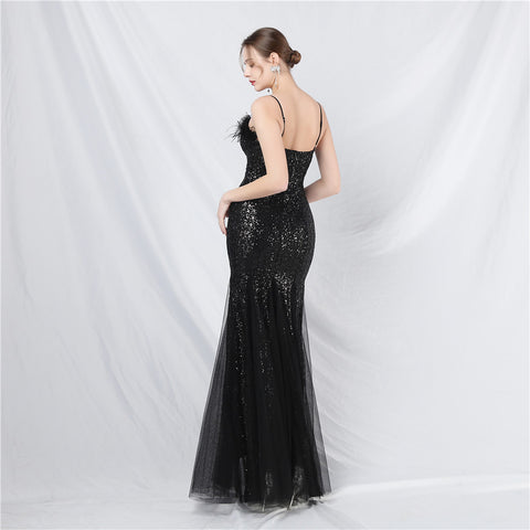 The Floriana Feathered Photoshoot Gown