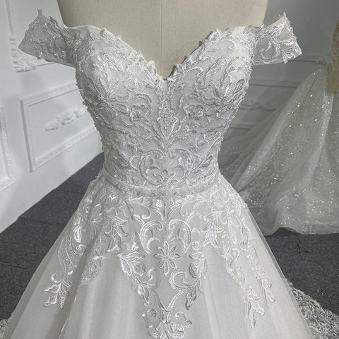 Classic Off The Shoulder Sweetheart Wedding Dress