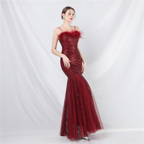 The Floriana Feathered Photoshoot Gown