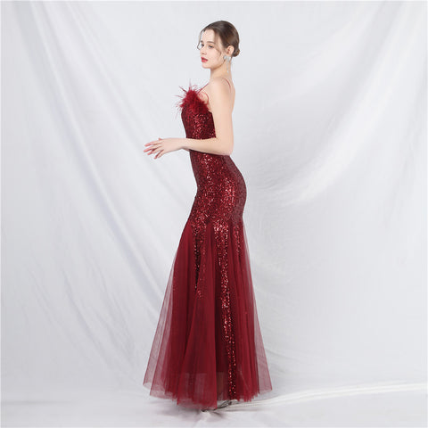 The Floriana Feathered Photoshoot Gown