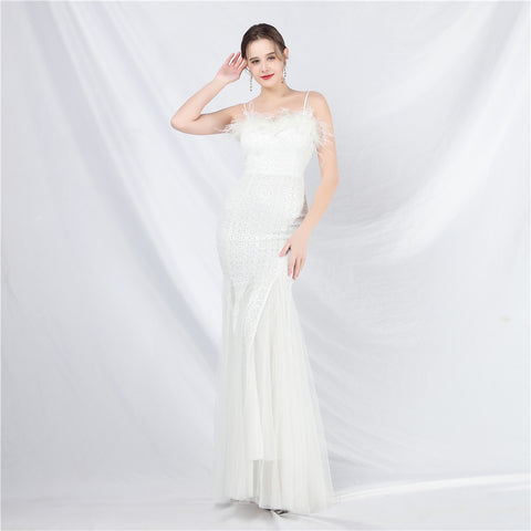 The Floriana Feathered Photoshoot Gown